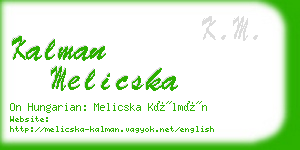 kalman melicska business card